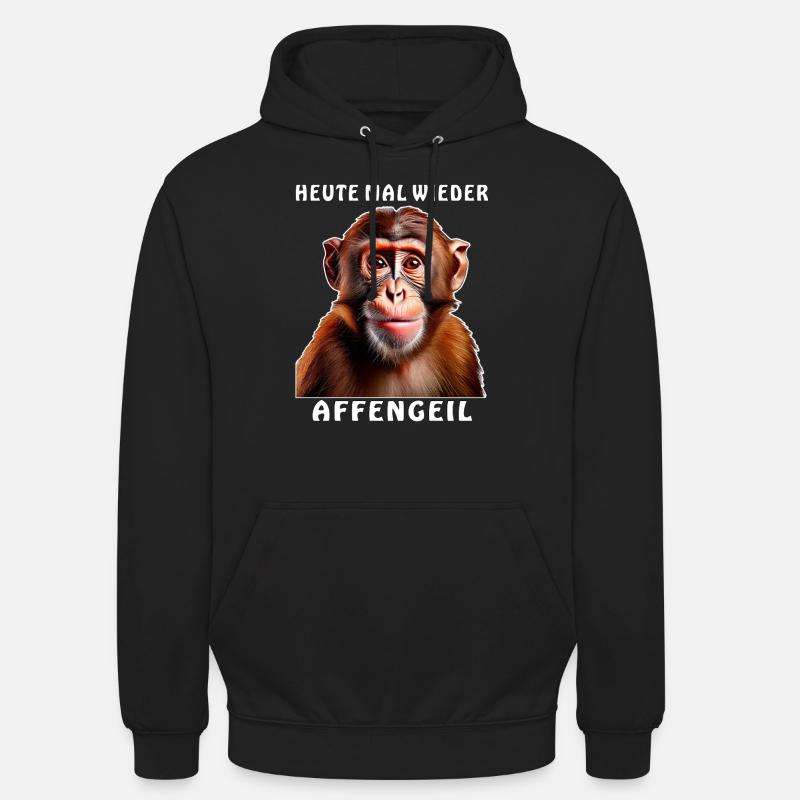 MONKEY AGAIN TODAY - Sweat-shirt à capuche unisexe - noir