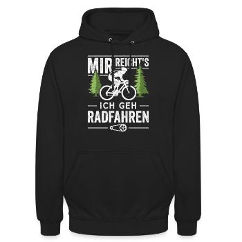 Mir reichts ich geh Radfahren Fahrrad Radfahrer - Unisex Hoodie - Schwarz - Vorne - Alina (178cm) & Michal (187cm)