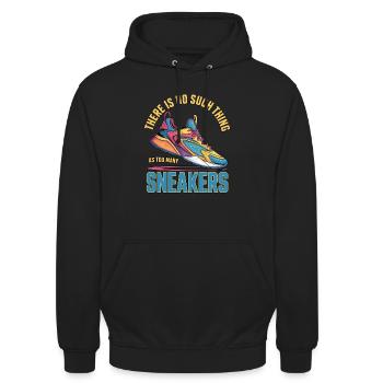 To Many Sneakers Sneaker Turnschuhe - Unisex Hoodie - black - Front - Alina (178cm) & Michal (187cm)