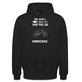 Bremsen macht die Felge dreckig Fahrradmotiv - Unisex Hoodie - Schwarz - Vorne - Alina (178cm) & Michal (187cm)