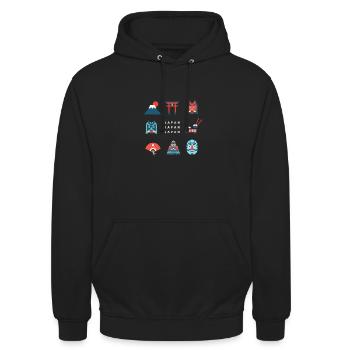 Japan Japan Japan | Japanese motifs - Unisex Hoodie - black - Front - Alina (178cm) & Michal (187cm)