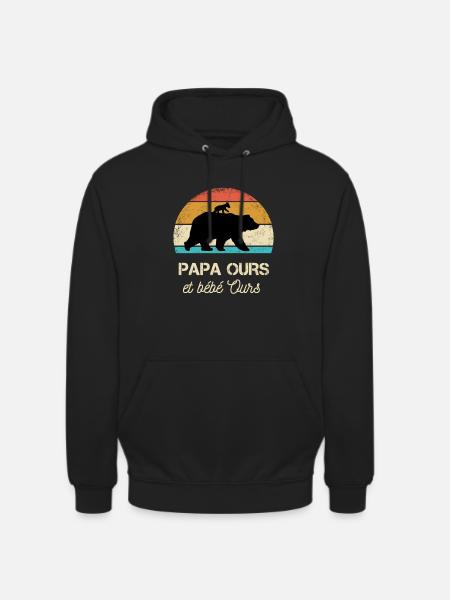 daddy bear little bear - Unisex Hoodie - black