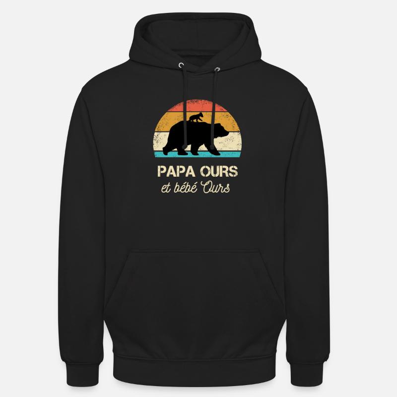 daddy bear little bear - Unisex Hoodie - black