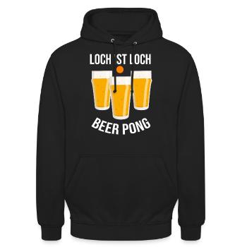 beerpong - Unisex Hoodie - Schwarz - Vorne - Alina (178cm) & Michal (187cm)