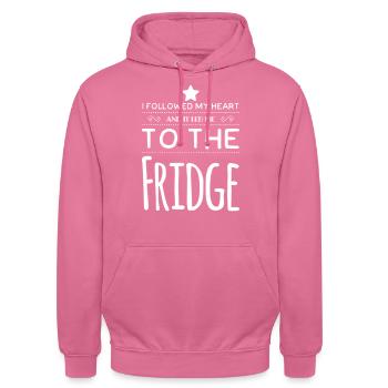 I Followed My Heart And It Led Me To The Fridge - Unisex Hoodie - pink - Front - Alina (178cm) & Michal (187cm)