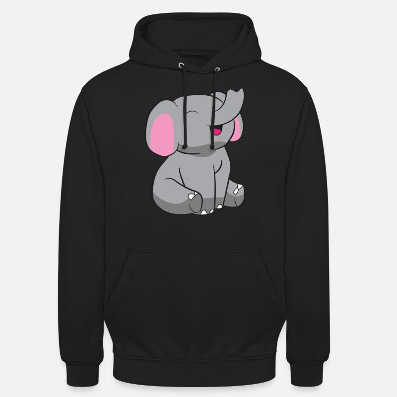 Eléphant - Bébé éléphant - Sweat-shirt à capuche unisexe - noir