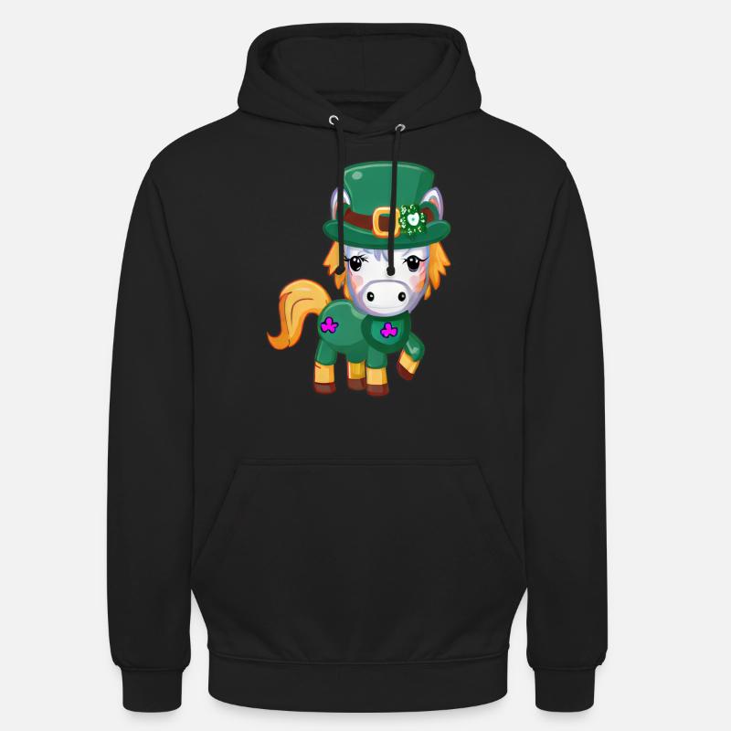 Cheval de la Saint-Patrick - Sweat-shirt à capuche unisexe - noir