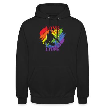 Curling LGBT Pride - Sweat-shirt à capuche unisexe - noir - Devant - Alina (178cm) & Michal (187cm)