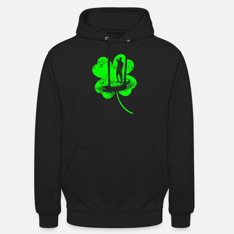 Paddleboard Trèfle de la Saint-Patrick - Sweat-shirt à capuche unisexe - noir