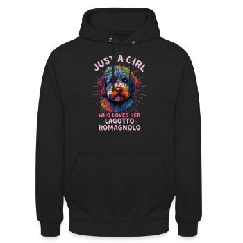Lagotto Romagnolo Liebhaber - Unisex Hoodie - Schwarz - Vorne - Alina (178cm) & Michal (187cm)