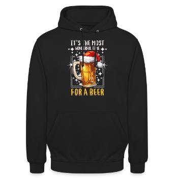 Weihnachten Bier Weihnachtsbier Prost Lustig Humor - Unisex Hoodie - Schwarz - Vorne - Alina (178cm) & Michal (187cm)