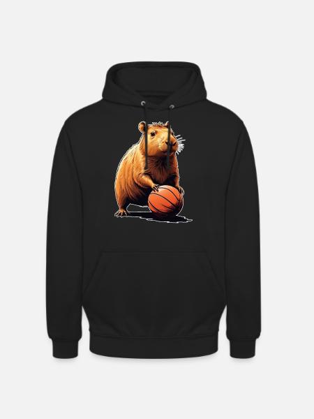Capybara Basket-ball - Sweat-shirt à capuche unisexe - noir