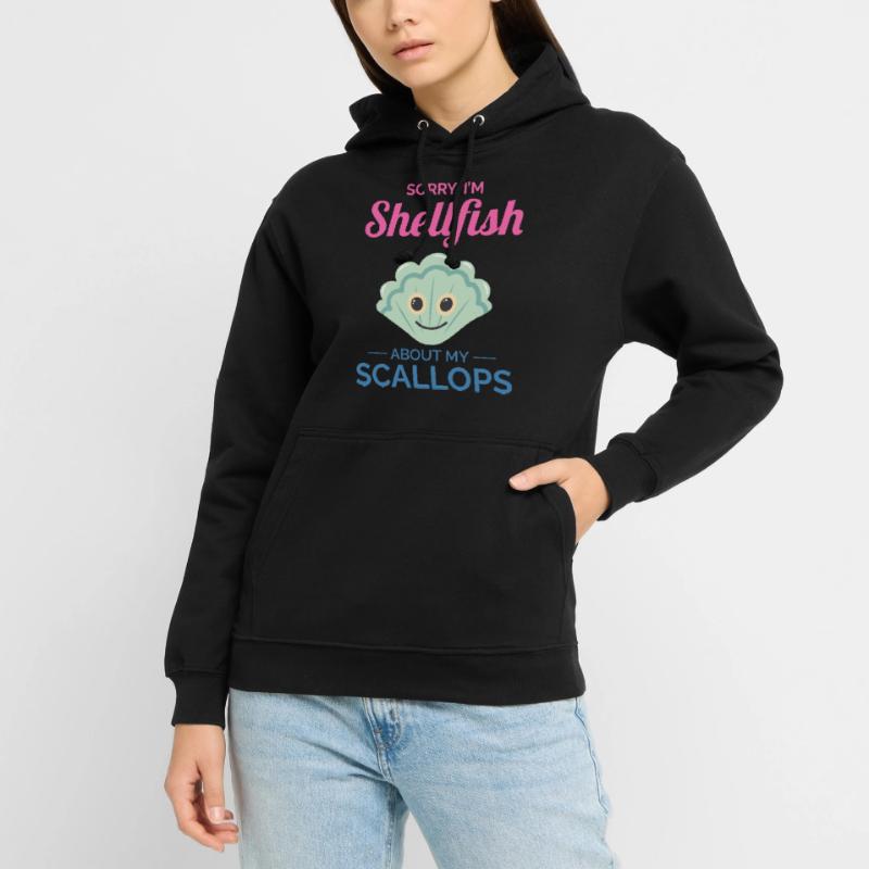 Scallop Seashells Collector Beachcomber Shellfish Unisex Hoodie