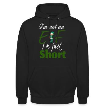 I'm not an elf i'm just short - Sweat-shirt à capuche unisexe - noir - Devant - Alina (178cm) & Michal (187cm)