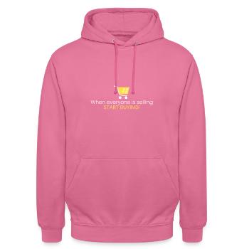 Wenn alle verkaufen... - Unisex Hoodie - Pink - Vorne - Alina (178cm) & Michal (187cm)