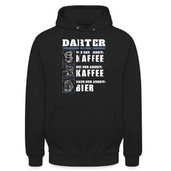 Mon quotidien de dard - Sweat-shirt à capuche unisexe - noir - Devant - Alina (178cm) & Michal (187cm)