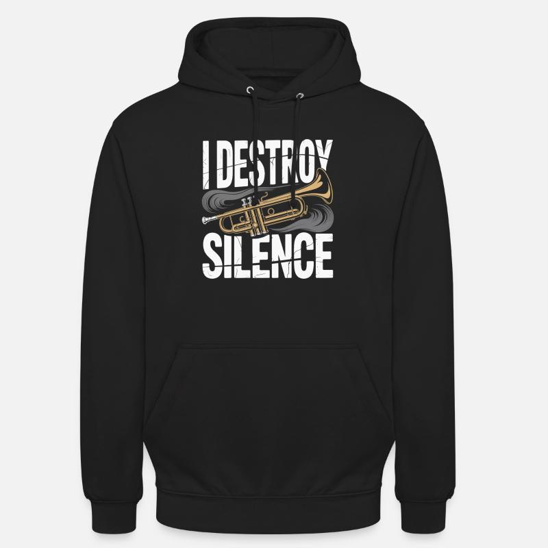 Trompette I Destroy Silence - Sweat-shirt à capuche unisexe - noir