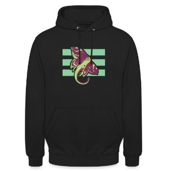 Cool Art Graphic Elefant Shirt - Unisex Hoodie - Schwarz - Vorne - Alina (178cm) & Michal (187cm)