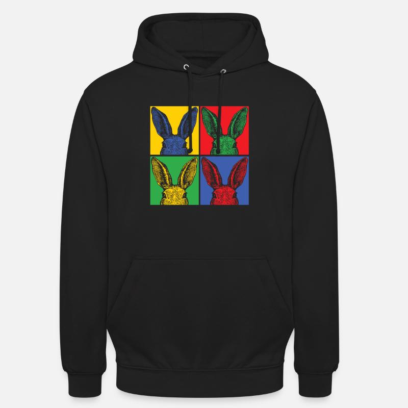Pop Art Bunny Easter Bunny Rabbit Gift Animal - Unisex Hoodie - black