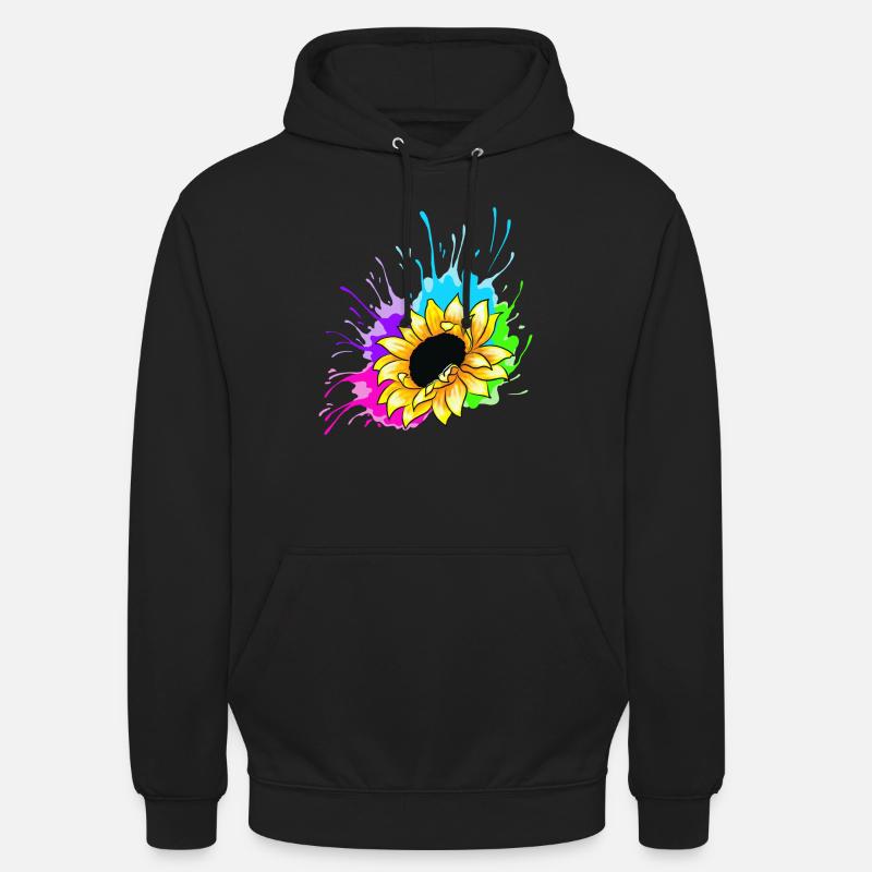 Splash de tournesol - Sweat-shirt à capuche unisexe - noir