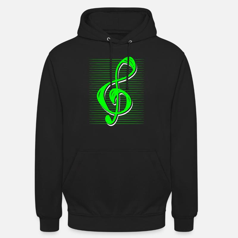 clef de sol - Sweat-shirt à capuche unisexe - noir