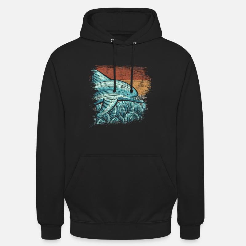 Delfin - Unisex Hoodie - Schwarz