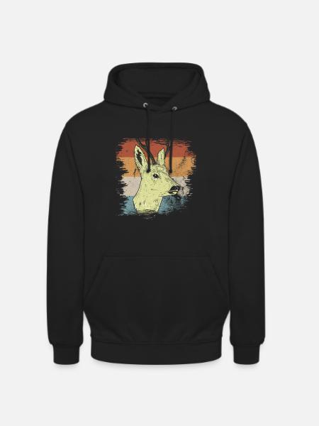 cerf - Sweat-shirt à capuche unisexe - noir
