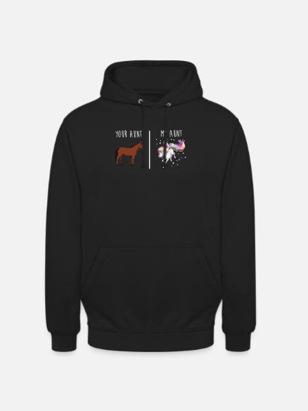 Koszulka Cioci My Aunt Horse Unicorn - Bluza z kapturem typu unisex - czarny