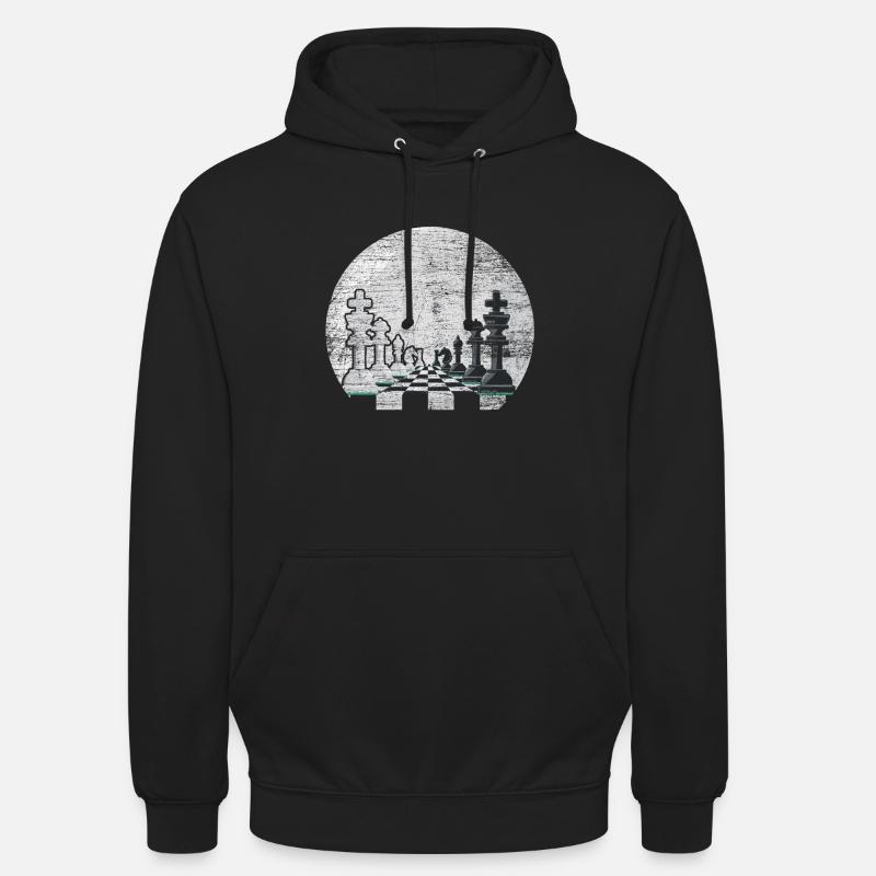 Échecs en échecs lune d’échecs jeu d’échecs - Sweat-shirt à capuche unisexe - noir