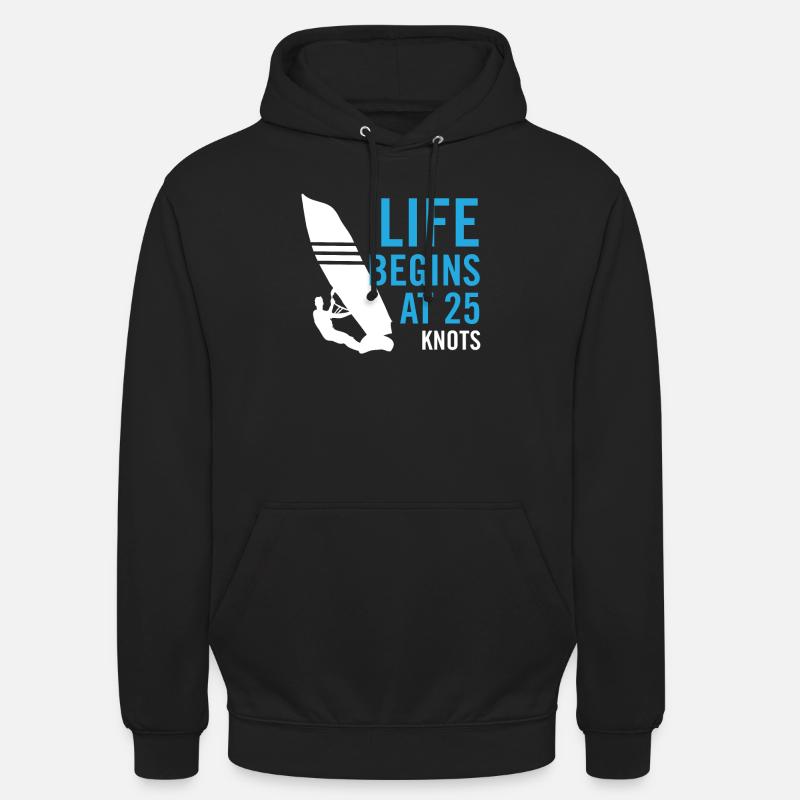 Funny Windsurf Design Windsurf - Sweat-shirt à capuche unisexe - noir