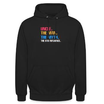 oncle - Sweat-shirt à capuche unisexe - noir - Devant - Alina (178cm) & Michal (187cm)
