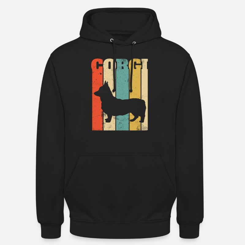 Retro Weinlese-Corgi - Unisex Hoodie - Schwarz