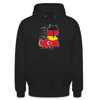 Turkey Germany Flags Origin Gift Idea - Unisex Hoodie - black - Front - Alina (178cm) & Michal (187cm)