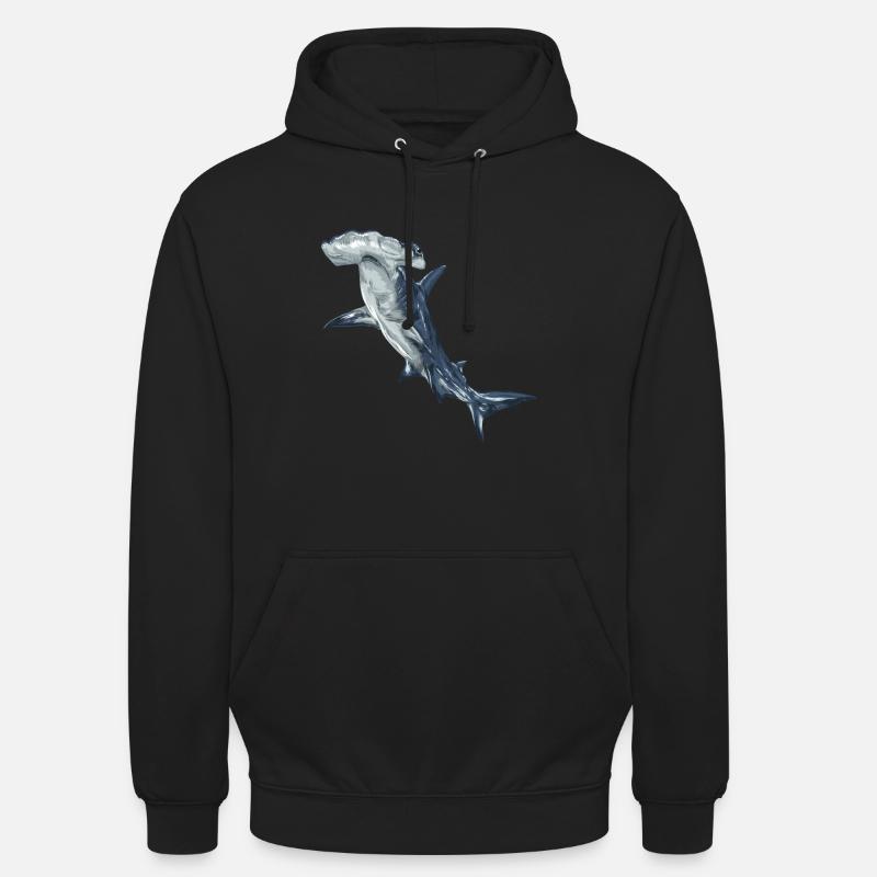 Requin, requin - Sweat-shirt à capuche unisexe - noir