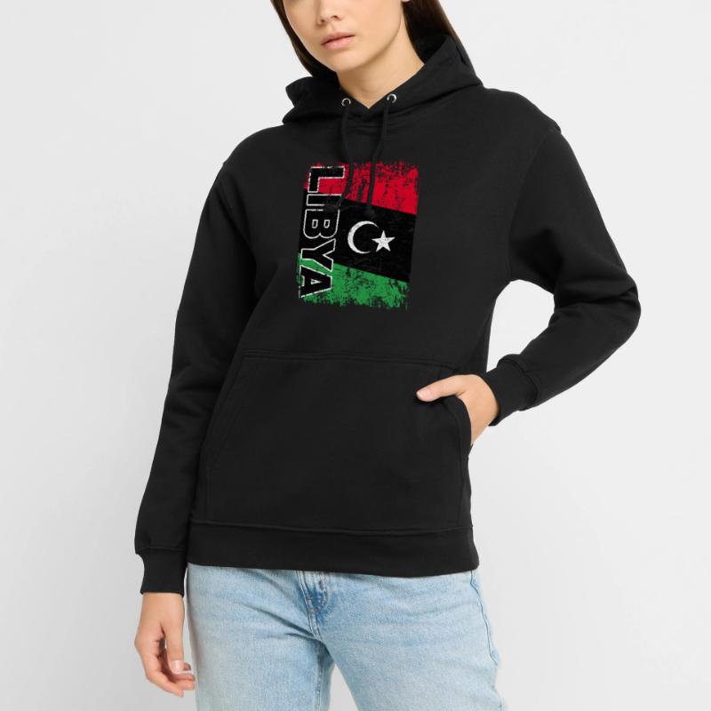 Drapeau de la Libye drapeau libyen Libye Libye retro Sweat-shirt à capuche unisexe
