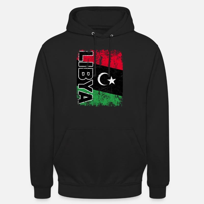 LIBYA FLAG Libyan flag Libya Libya retro - Unisex Hoodie - black