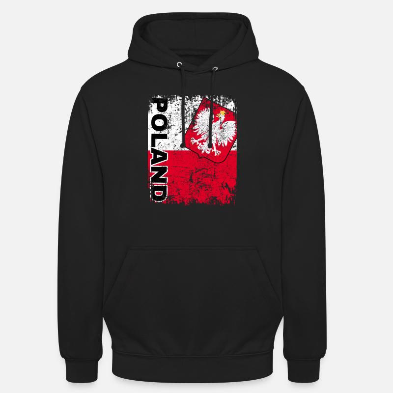 DRAPEAU POLOGNE drapeau polonais POLSKA super rétro - Sweat-shirt à capuche unisexe - noir