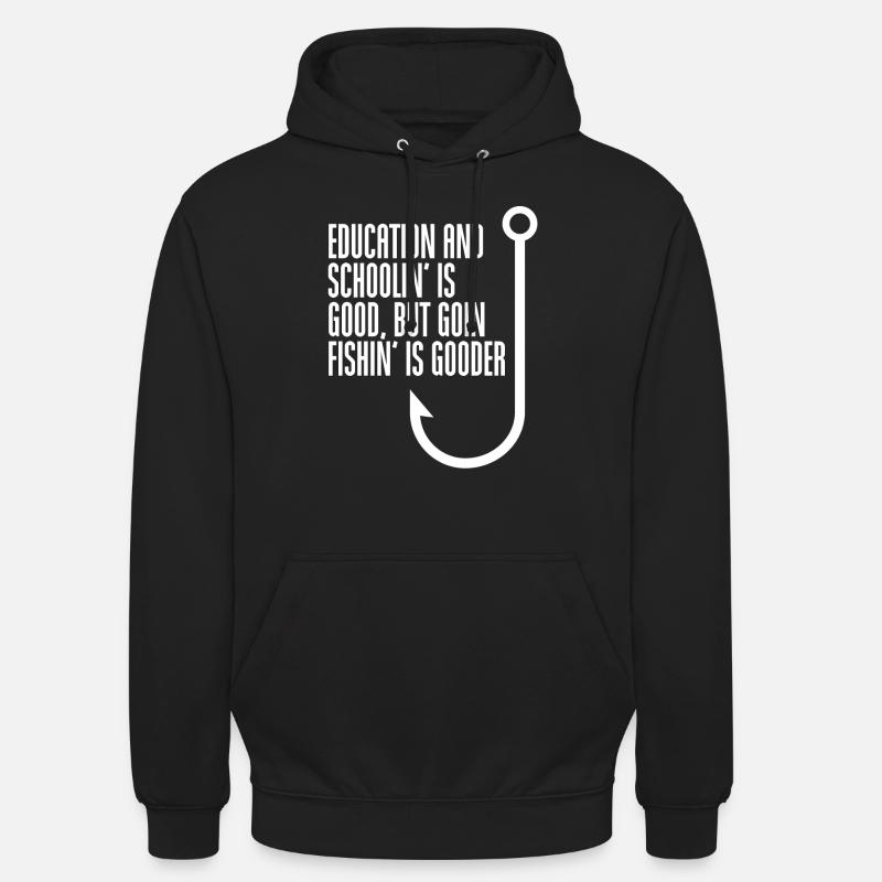 Fischen Angeln - Unisex Hoodie - Schwarz