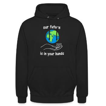 Umwelt Klimawandel Klimaschutz Geschenk - Unisex Hoodie - Schwarz - Vorne - Alina (178cm) & Michal (187cm)