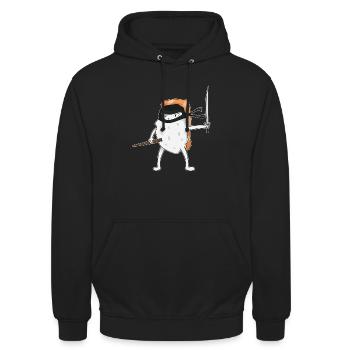 Sushi Ninja Asian Food Gift Idea Samuari - Unisex Hoodie - black - Front - Alina (178cm) & Michal (187cm)