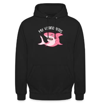 Angry Vagina Feminism - Unisex Hoodie - Schwarz - Vorne - Alina (178cm) & Michal (187cm)