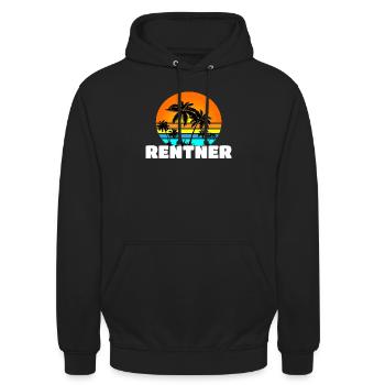 Rentner Rente Pension - Unisex Hoodie - Schwarz - Vorne - Alina (178cm) & Michal (187cm)