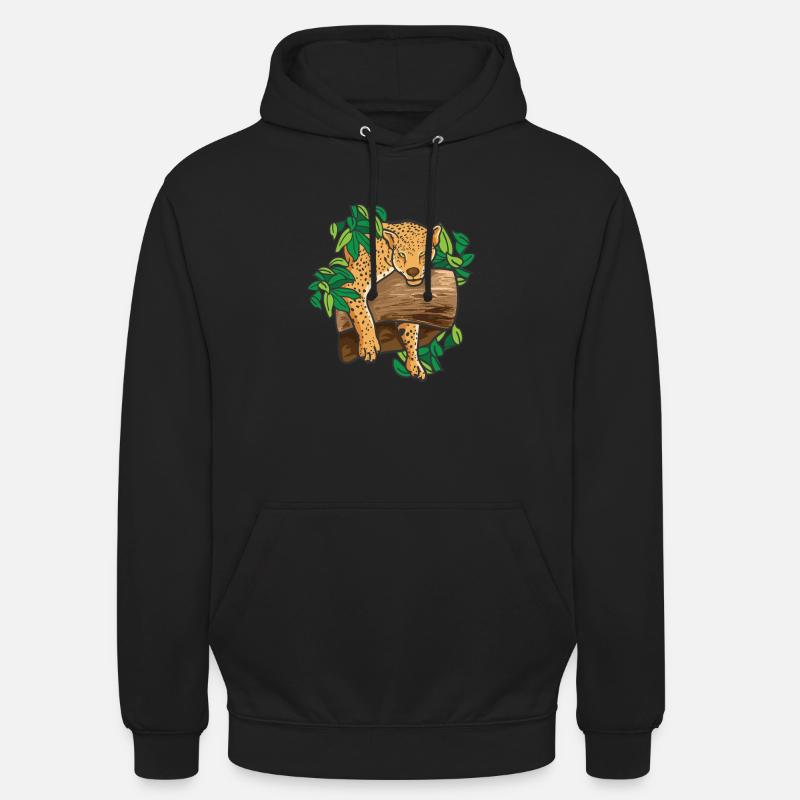 Jungle forêt tropicale Jaguar Leopard Idée cadeau - Sweat-shirt à capuche unisexe - noir