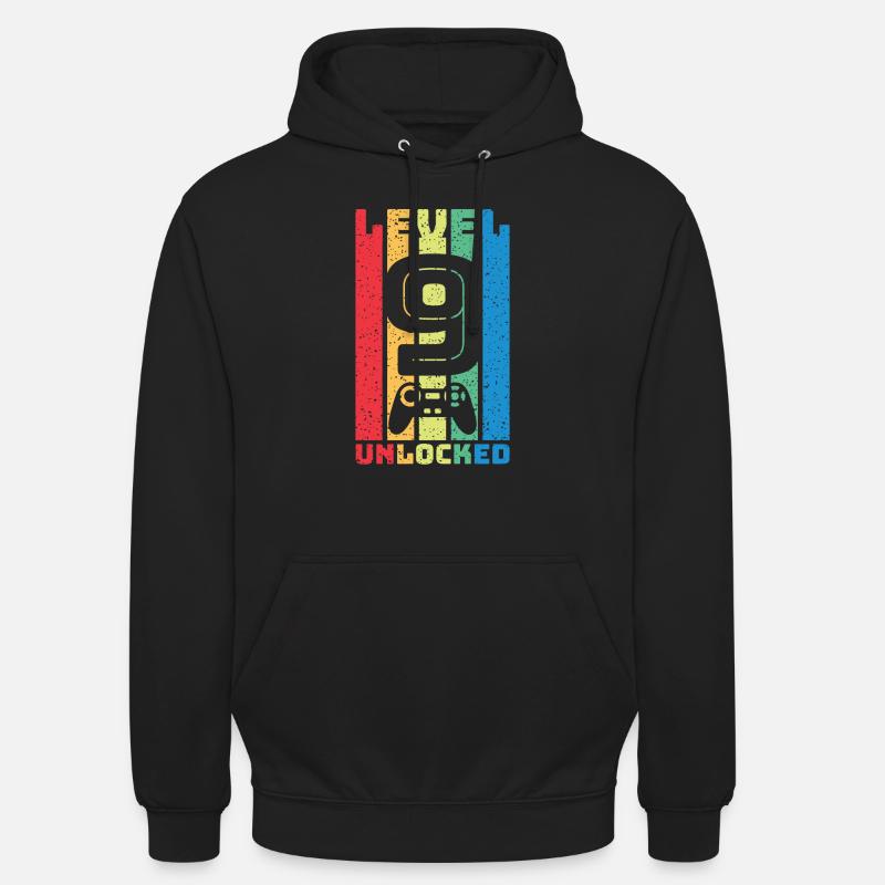 Retro Level 9 Unlocked - Unisex Hoodie - black