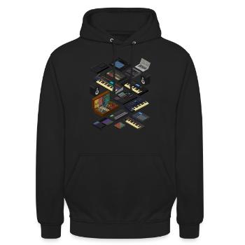 Electronic Music Producer - Unisex Hoodie - black - Front - Alina (178cm) & Michal (187cm)