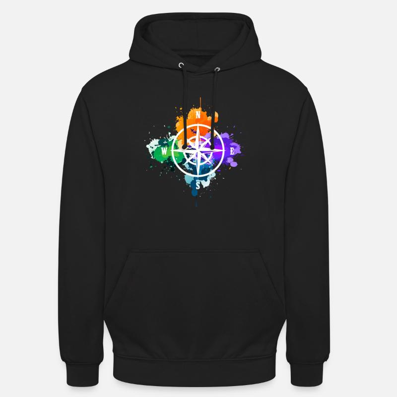Kompass Wegweiser Geschenk Geschenkidee - Unisex Hoodie - Schwarz