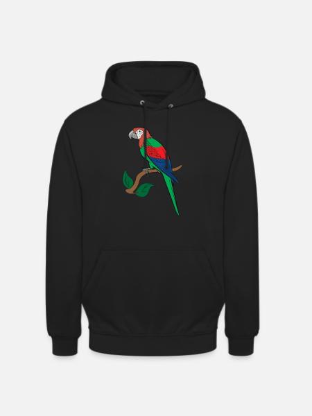 Parrot macaw drawing - Unisex Hoodie - black