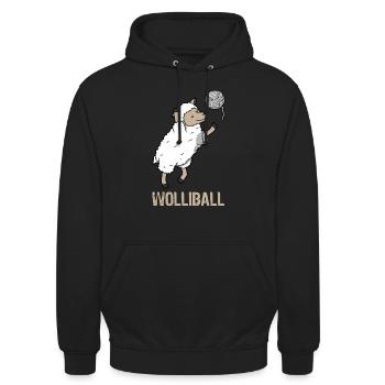 Wolliball Schaf stricken geschenk volleyball - Unisex Hoodie - Schwarz - Vorne - Alina (178cm) & Michal (187cm)