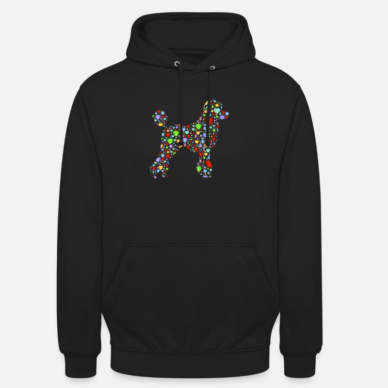 Poodle Hearts - Sweat-shirt à capuche unisexe - noir