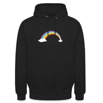 Regenbogen - Unisex Hoodie - Schwarz - Vorne - Alina (178cm) & Michal (187cm)
